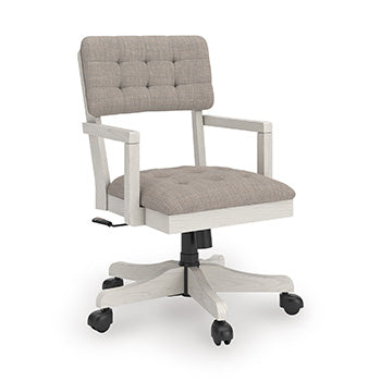 Robbinsdale Home Office Desk Chair in Antique White, angle view