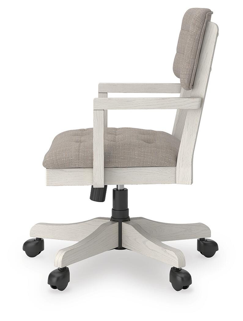 Robbinsdale Home Office Desk Chair in Antique White, alternate side view