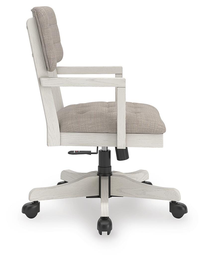 Robbinsdale Home Office Desk Chair in Antique White, side view