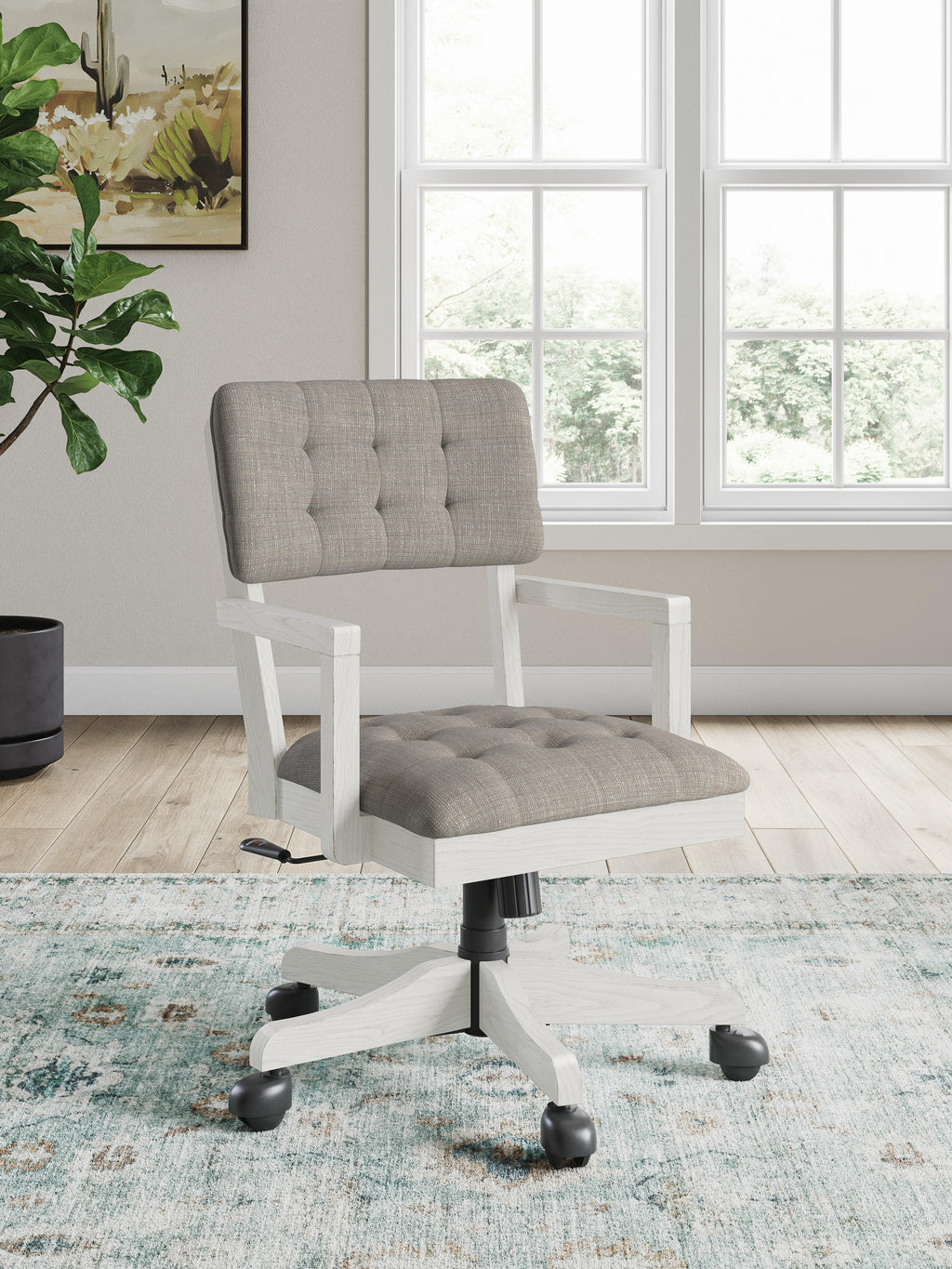 Robbinsdale Home Office Desk Chair in Antique White, alternate view 3