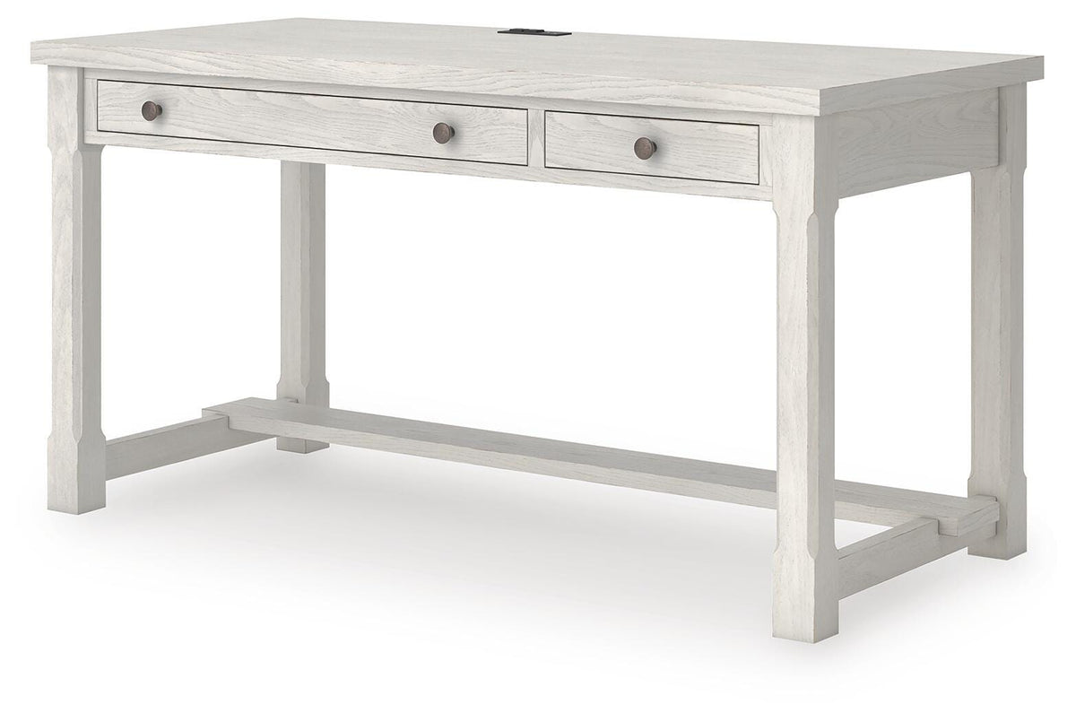Robbinsdale Home Office Desk in Antique White, angle view