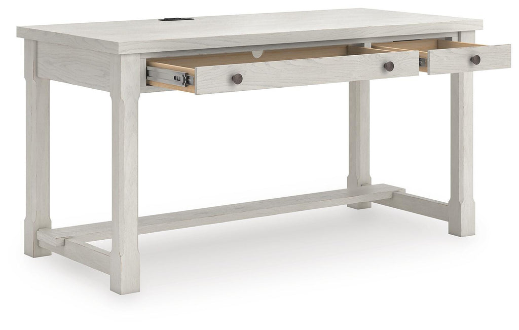 Robbinsdale Home Office Desk in Antique White, open view