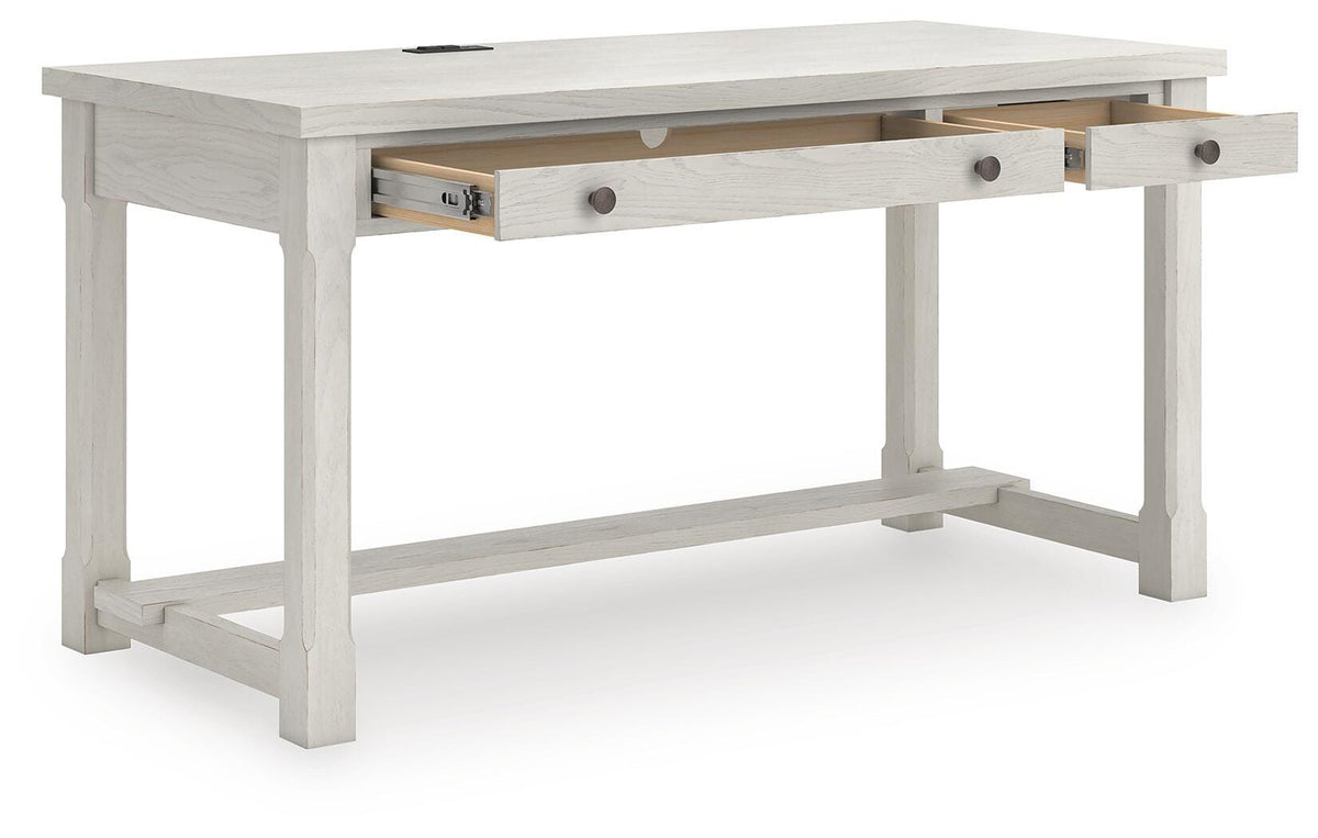 Robbinsdale Home Office Desk in Antique White, open view