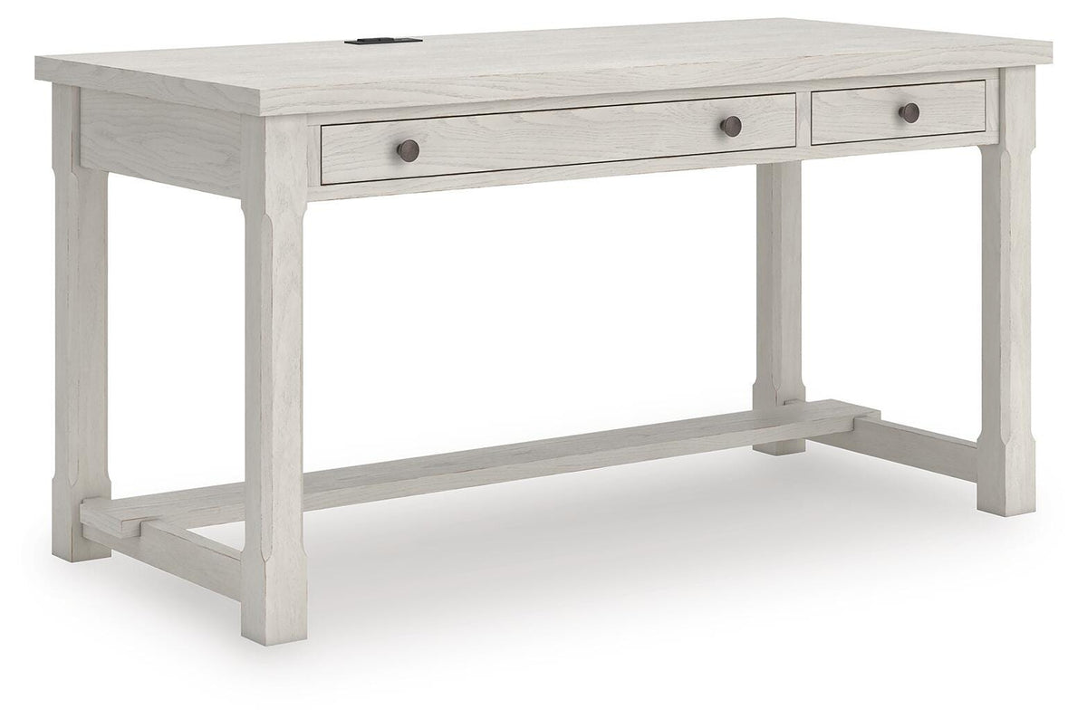 Robbinsdale Home Office Desk in Antique White, angle view