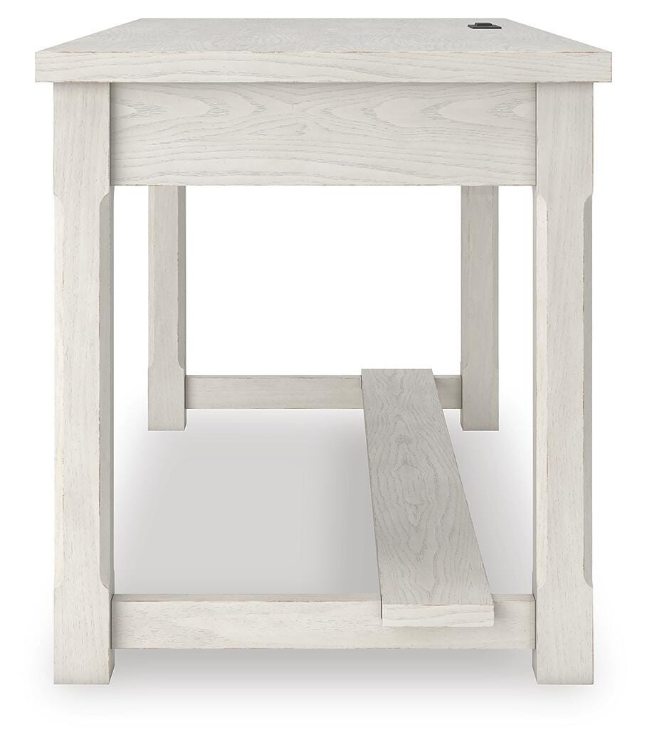 Robbinsdale Home Office Desk in Antique White, alternate side view