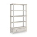 Robbinsdale 75" Bookcase in Antique White, angle view