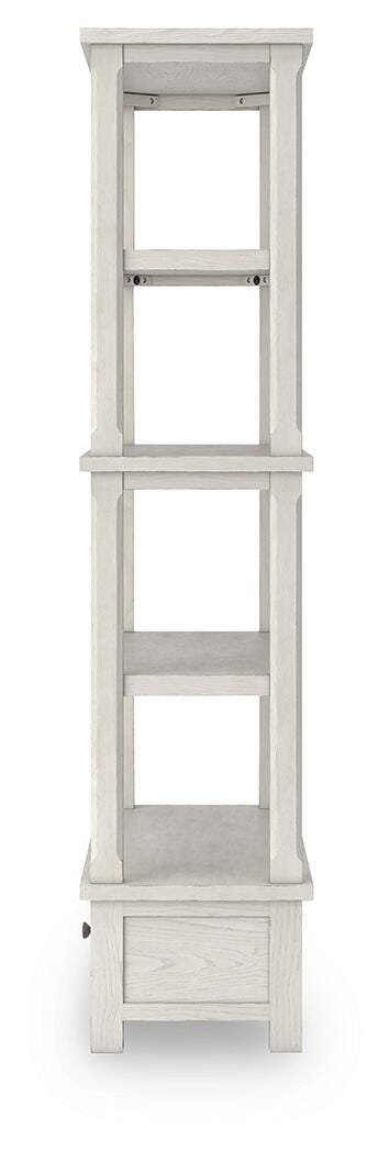 Robbinsdale 75" Bookcase in Antique White, alternate side view