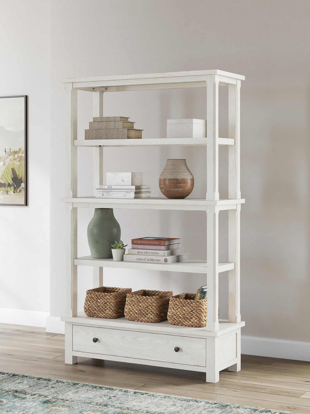 Robbinsdale 75" Bookcase in Antique White, alternate view 3