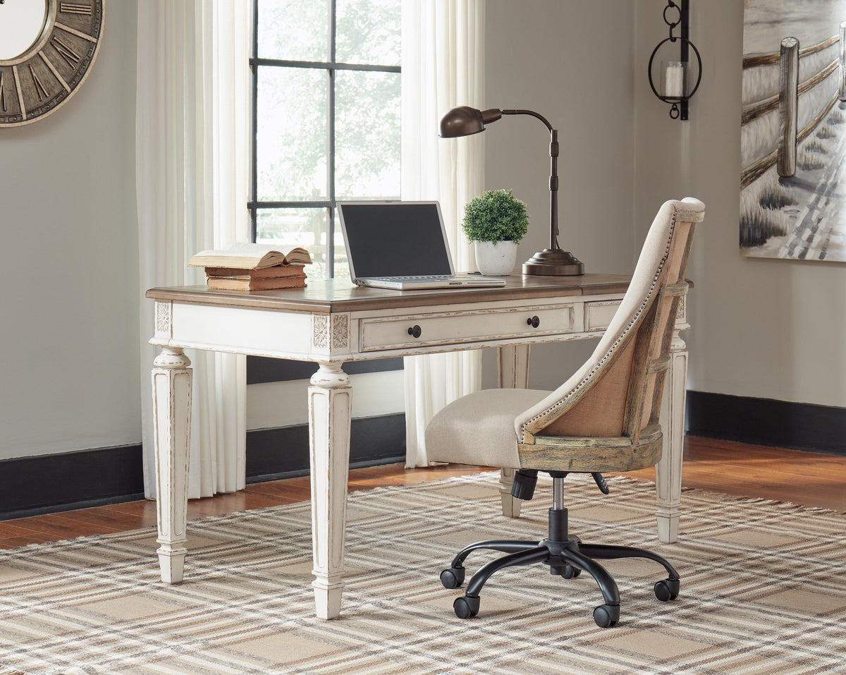 Realyn Home Office Lift Top Desk in White/Brown, alternate view 9
