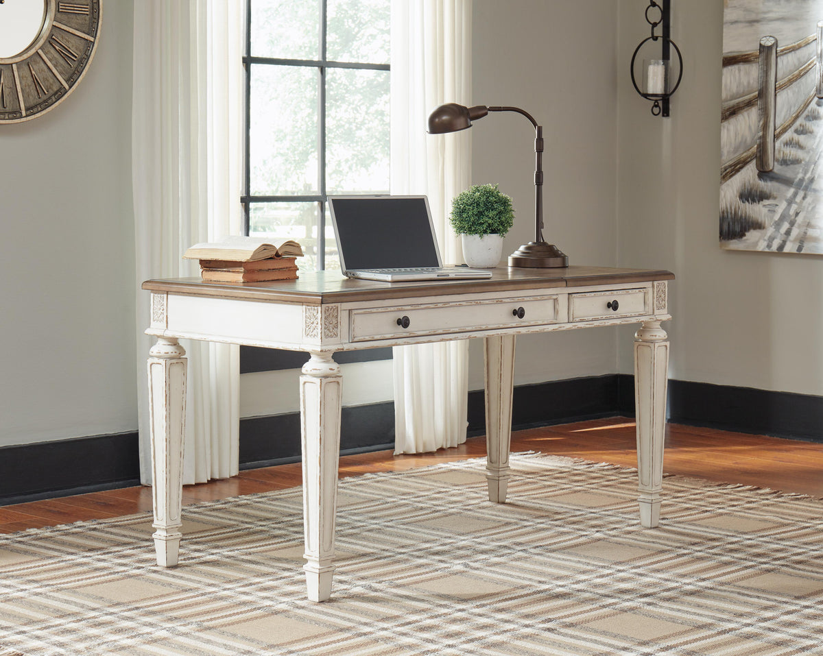 Realyn Home Office Lift Top Desk in White/Brown, alternate view 6