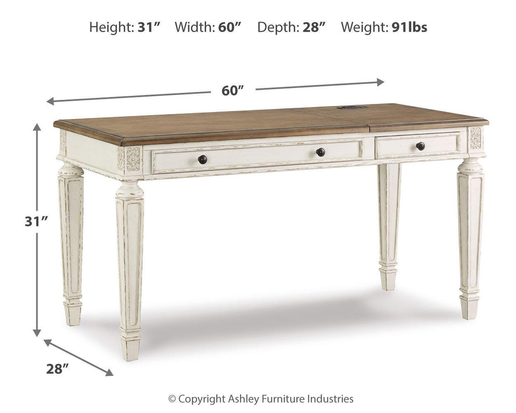 Realyn Home Office Lift Top Desk in White/Brown, alternate view 5