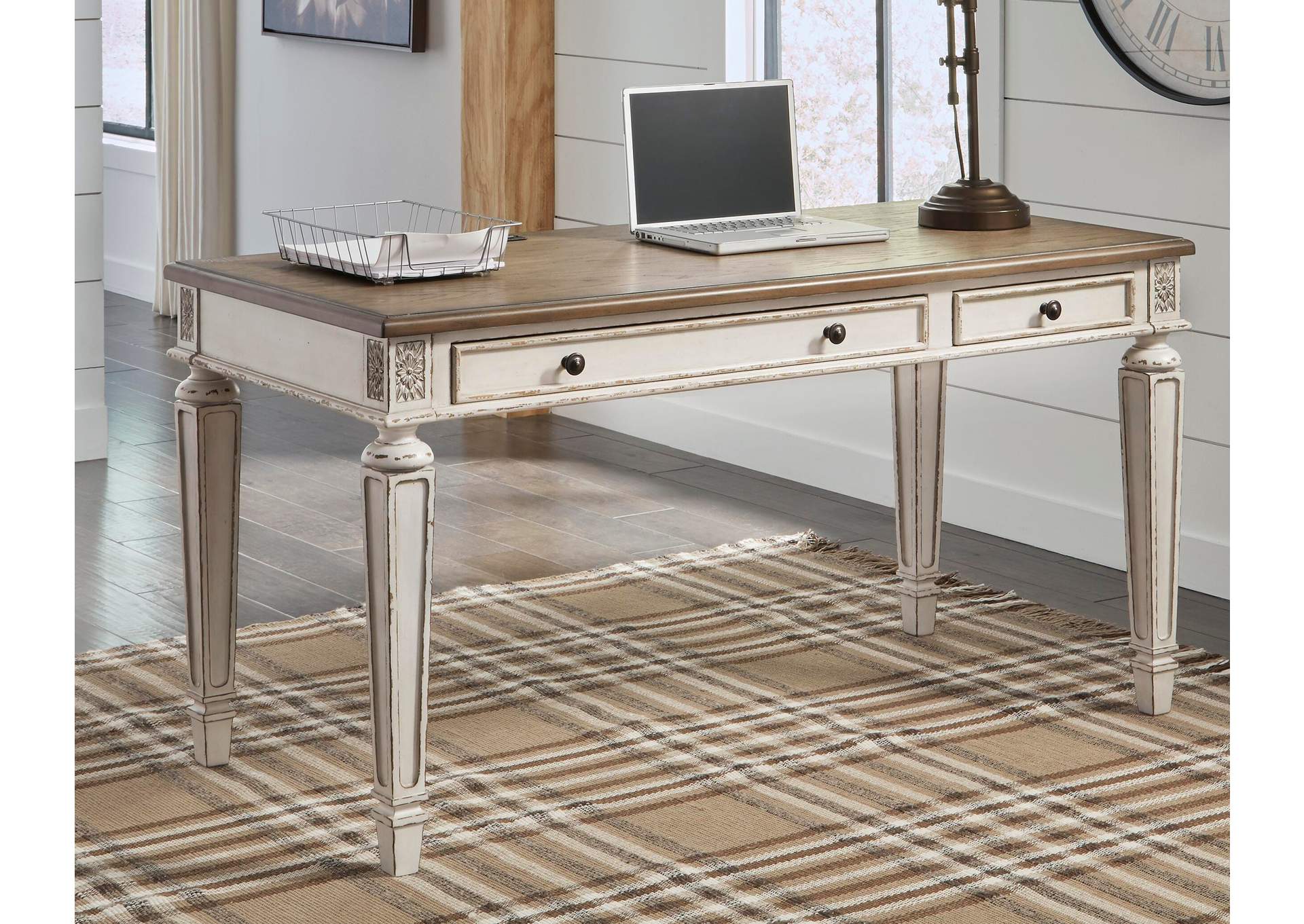 Realyn Home Office Desk and Storage Set room view