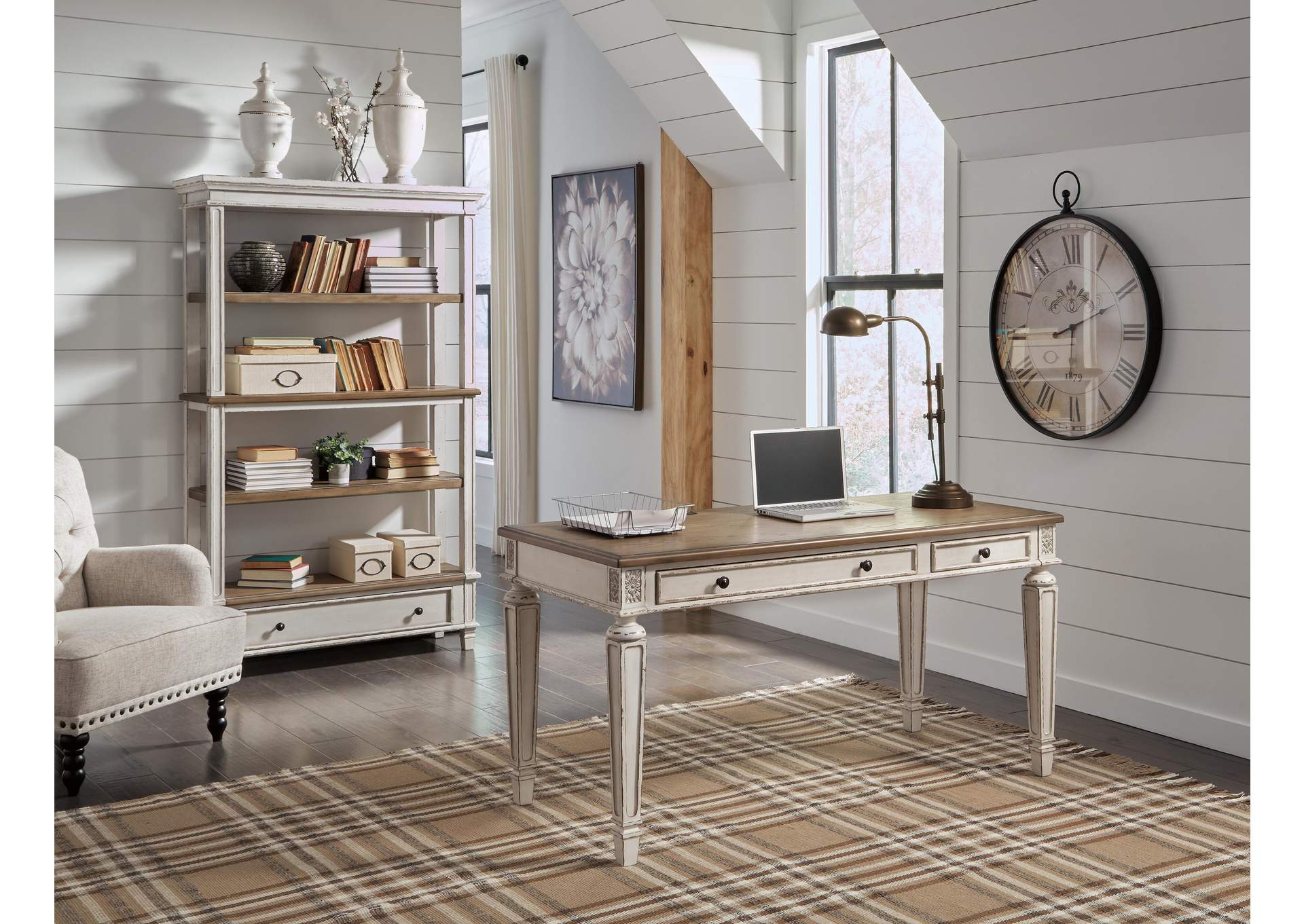 Realyn Home Office Desk and Storage Set