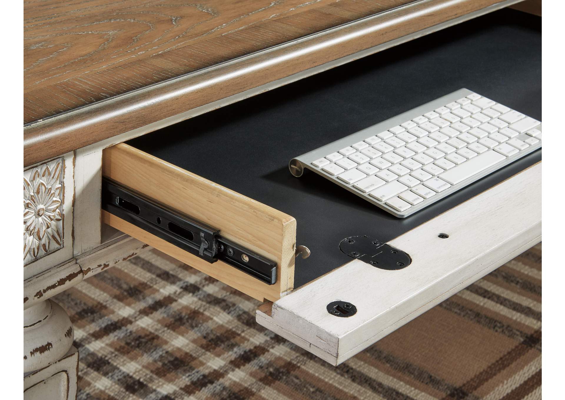 Realyn Home Office Desk and Storage Set detail