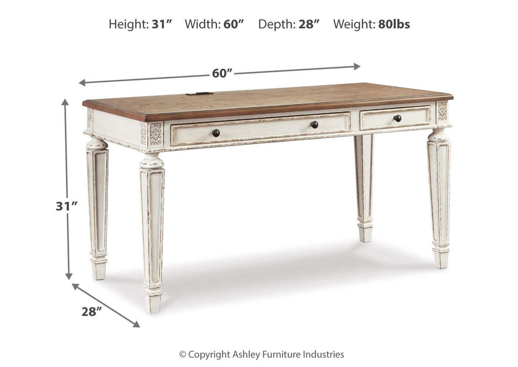 Realyn Home Office Desk and Storage Set dimensions