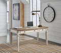 Realyn 60" Home Office Desk in White/Brown