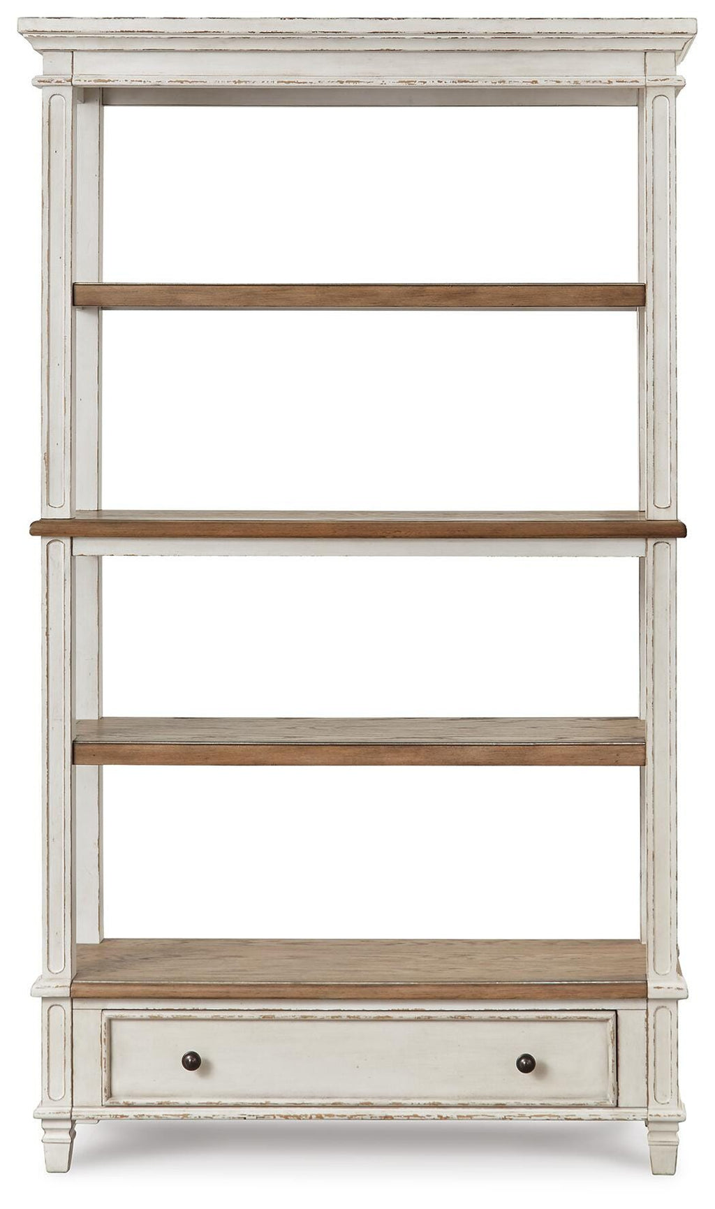Realyn 75" Bookcase in Brown/White, front view