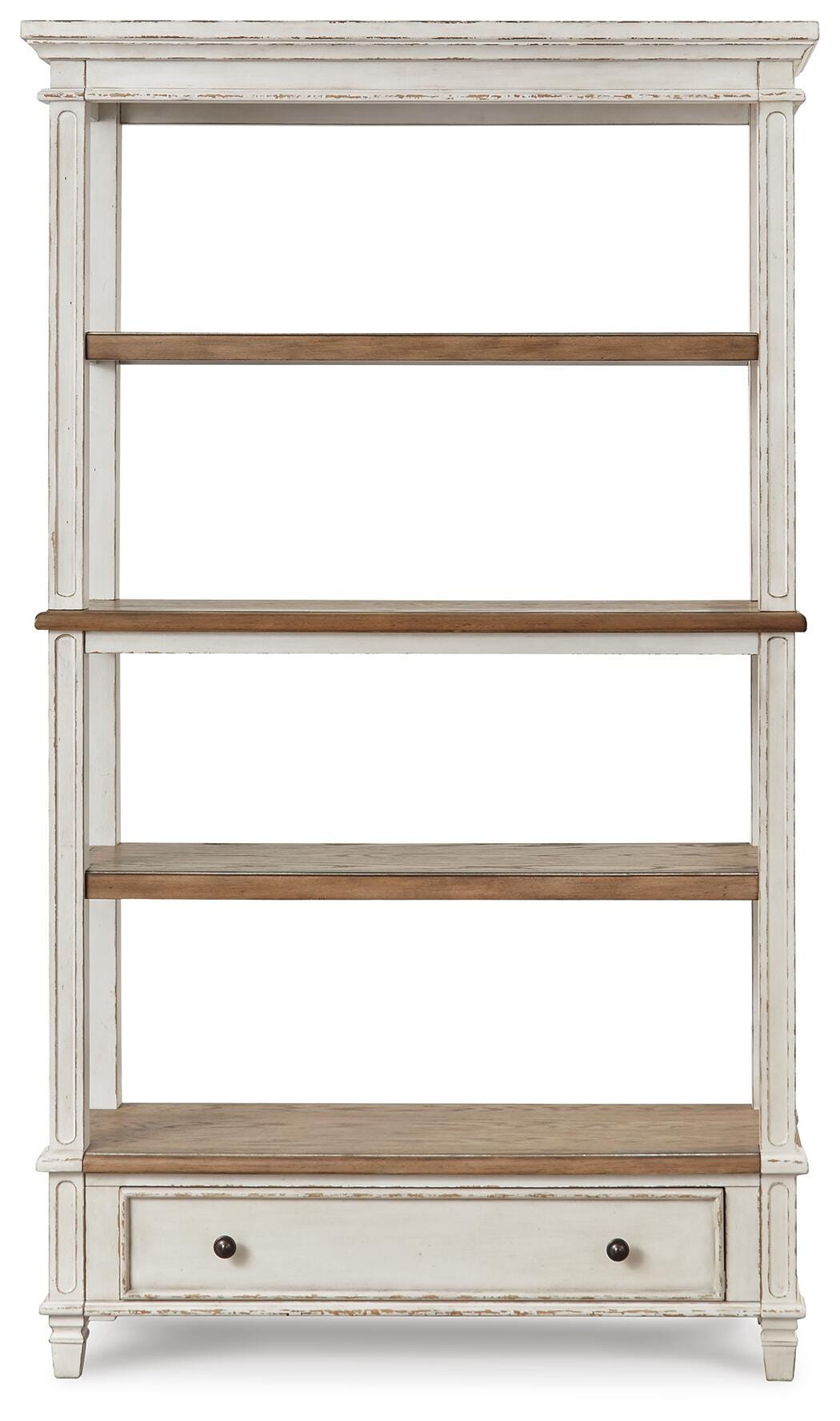 Realyn 75" Bookcase in Brown/White, front view