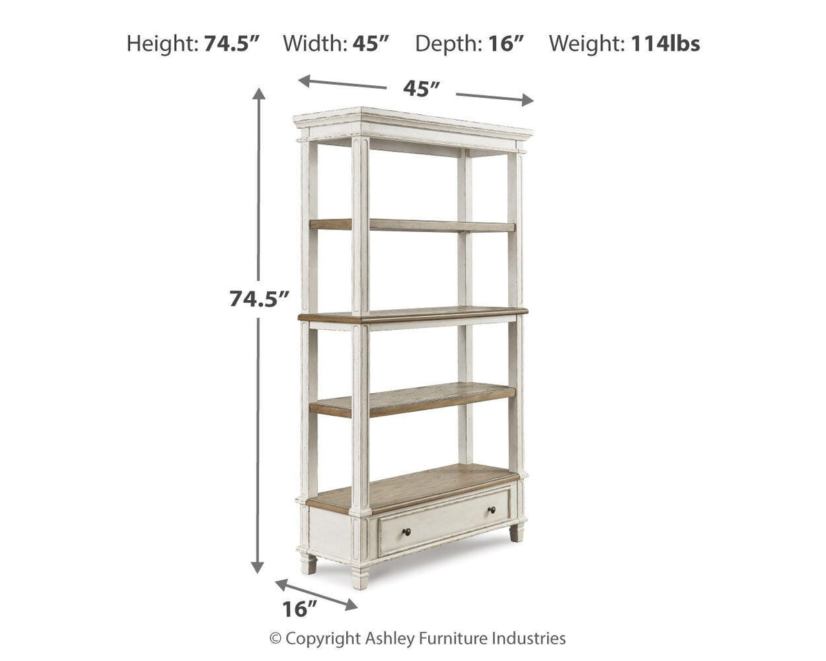 Realyn 75" Bookcase in Brown/White, alternate view 5