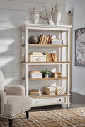 Realyn 75" Bookcase in Brown/White