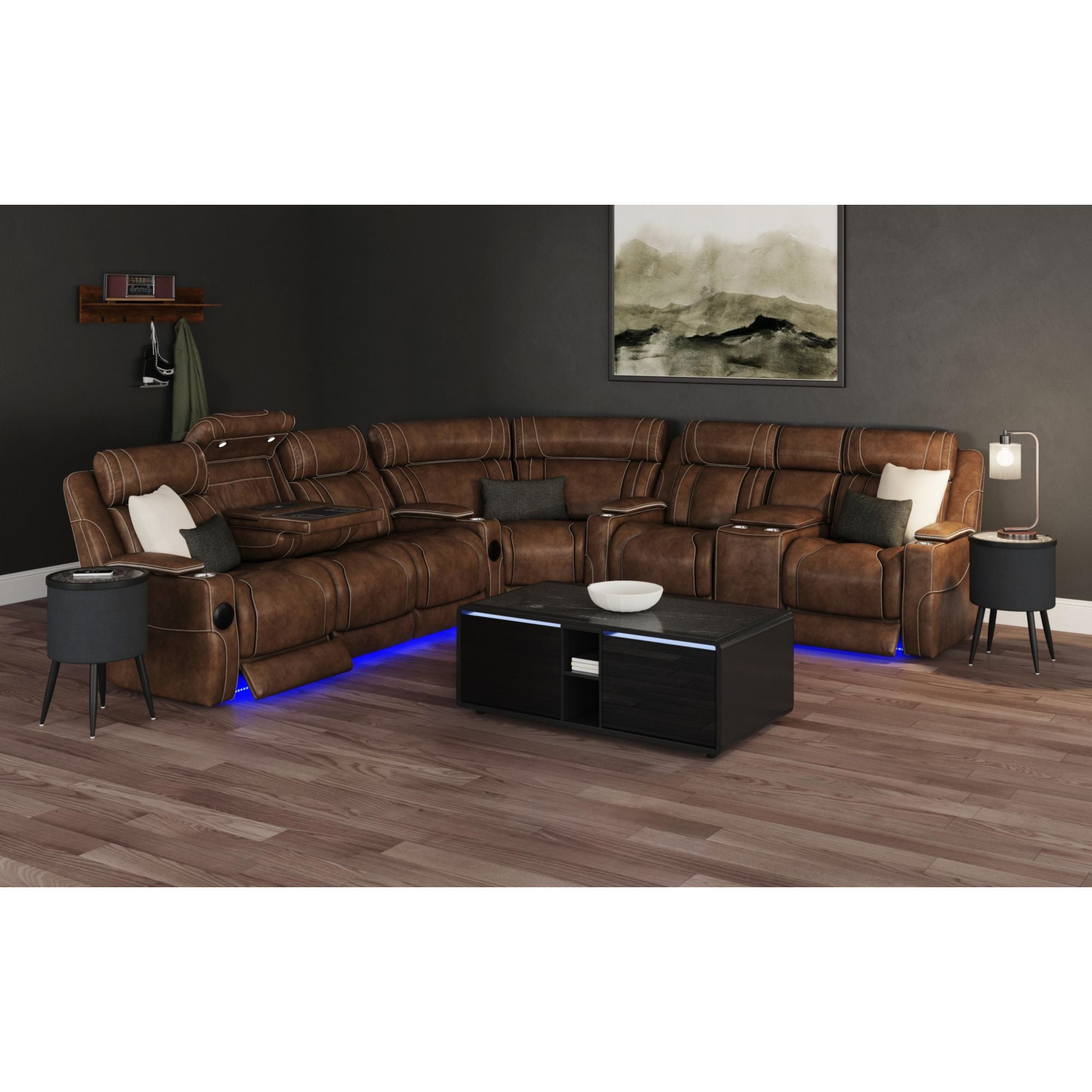 Halo Smart Coffee Table With Cooler And Speaker In Black
