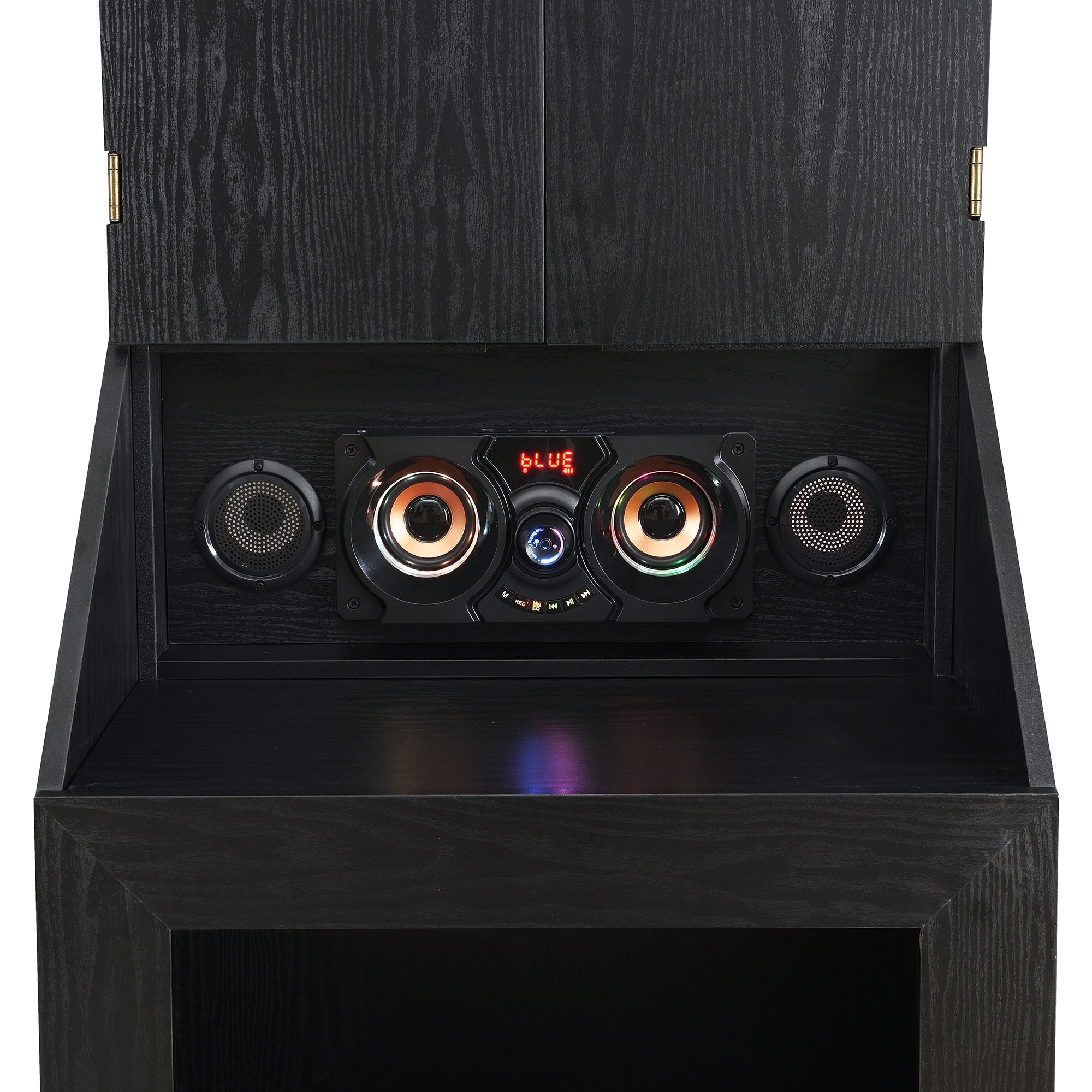 Hurricanes Dartboard Cabinet With Speaker And Led In Black (3A Packing)