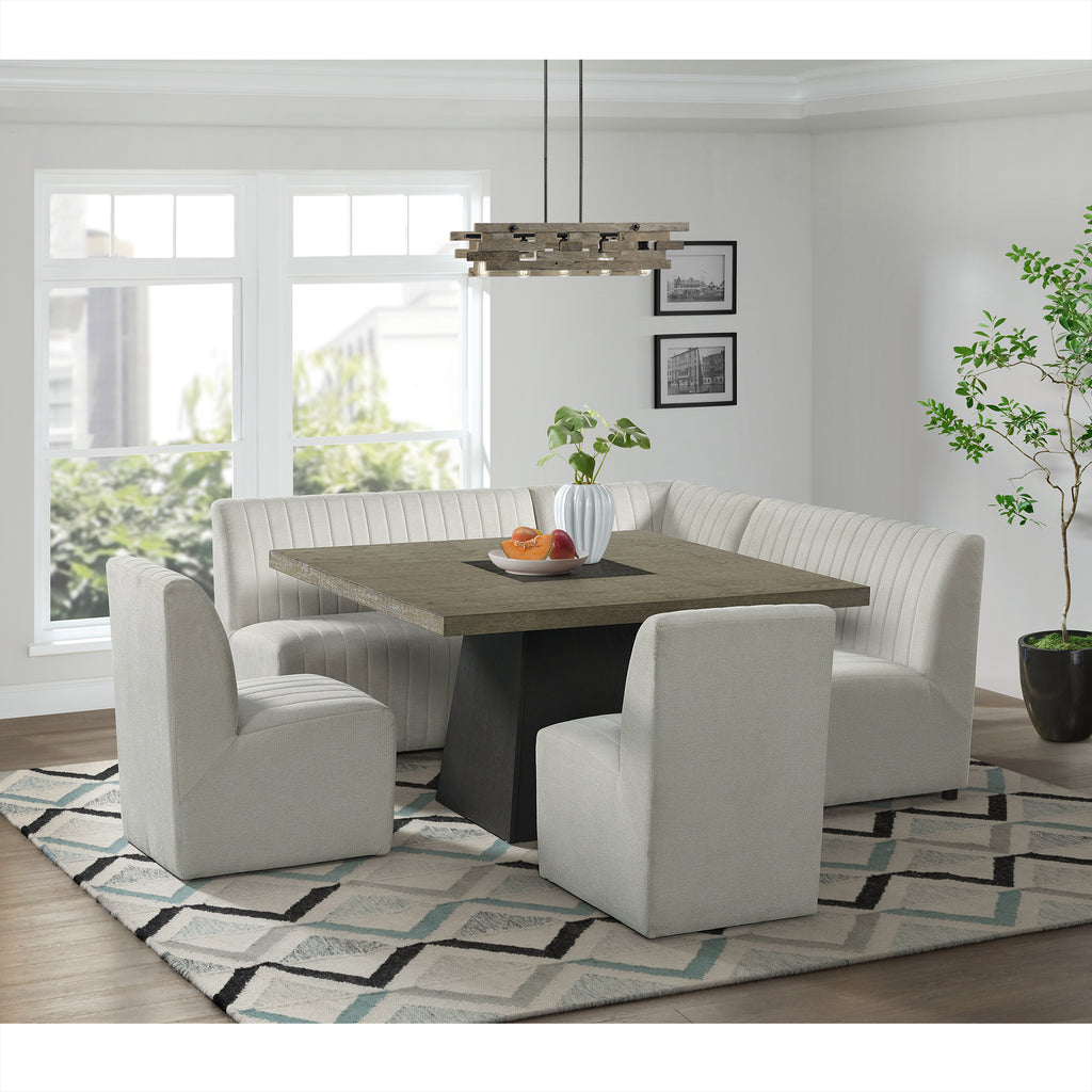 Jemma Upholstered Corner Chair In Beige Linen