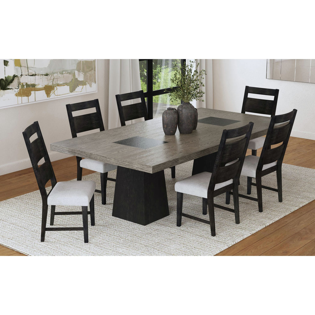 Jemma Wood Back Dining Side Chair With Beige Linen In Dark Espresso (2 Per Carton)