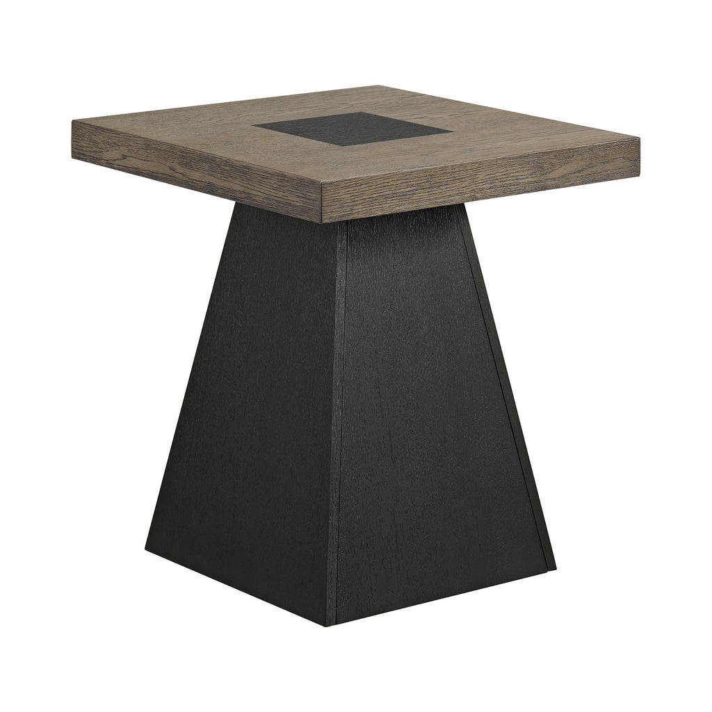 Jemma End Table In Grey And Dark Espresso
