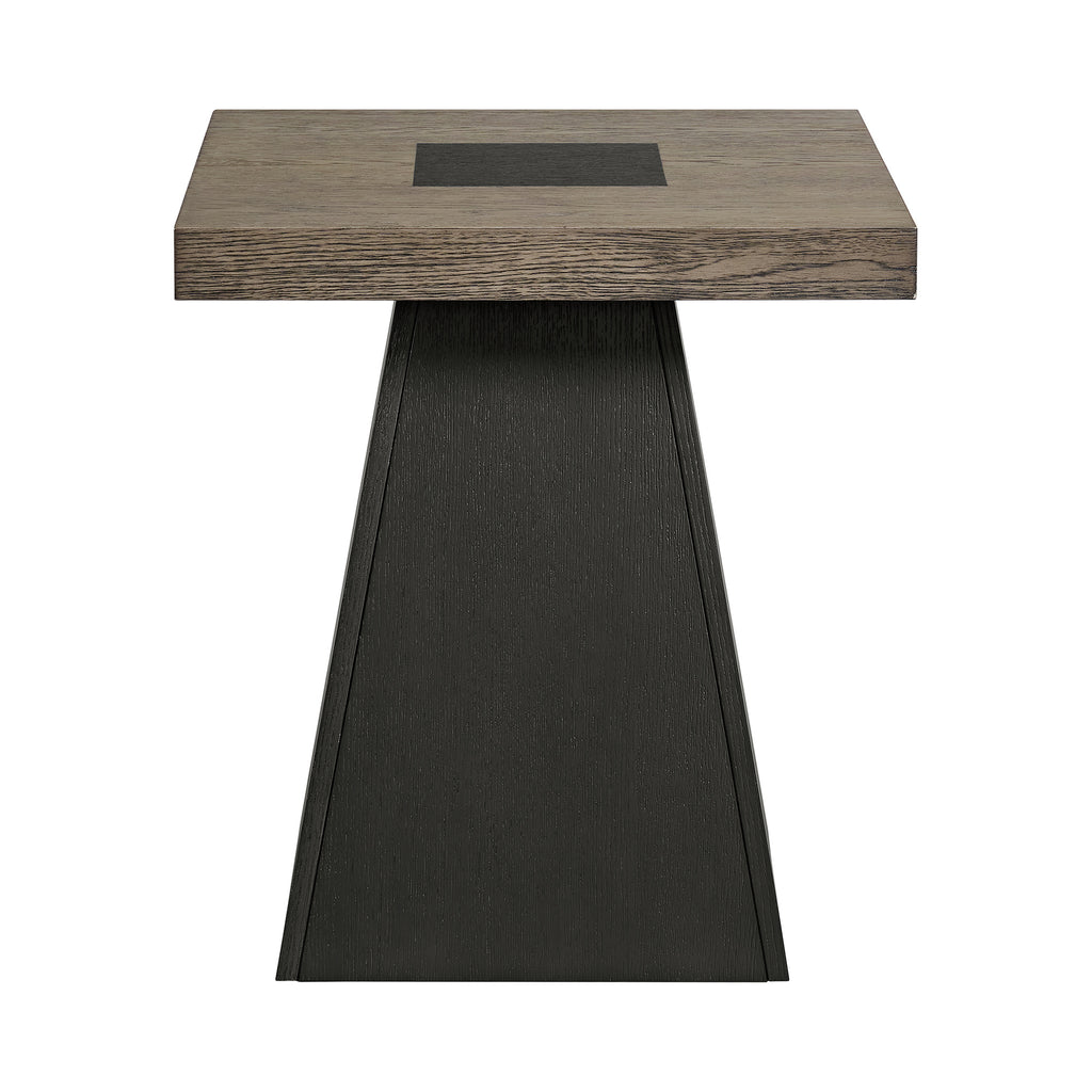 Jemma End Table In Grey And Dark Espresso