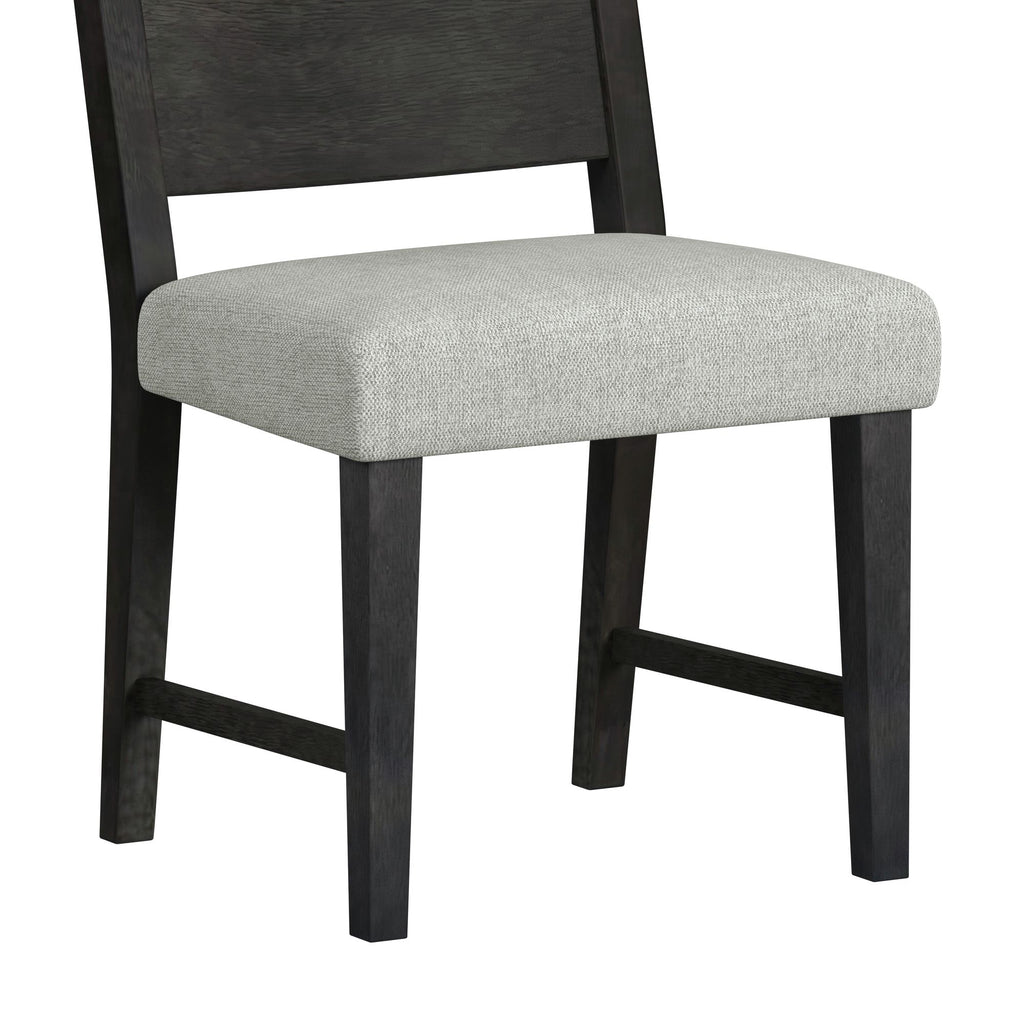 Jemma Wood Back Dining Side Chair With Beige Linen In Dark Espresso (2 Per Carton)