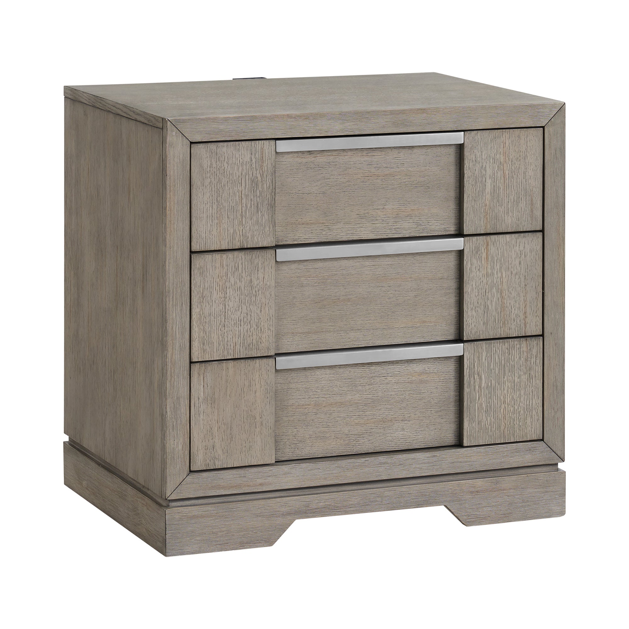 Kelis 3-Drawer Nightstand With Usb In Grey
