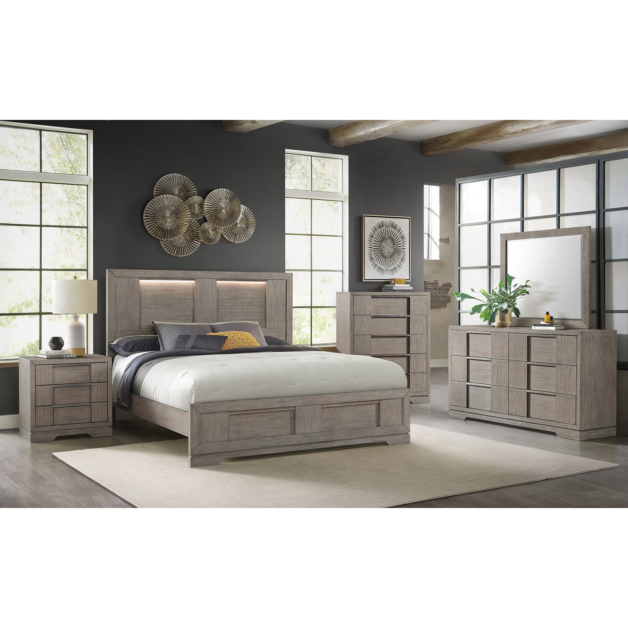 Kelis 3-Drawer Nightstand With Usb In Grey