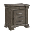 Kings Court 3-Drawer Nightstand (Sliding Top) In Grey