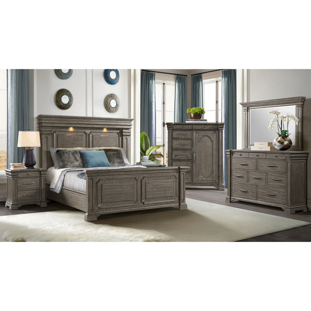 Kings Court 1 Door And 7-Drawer Chest In Grey