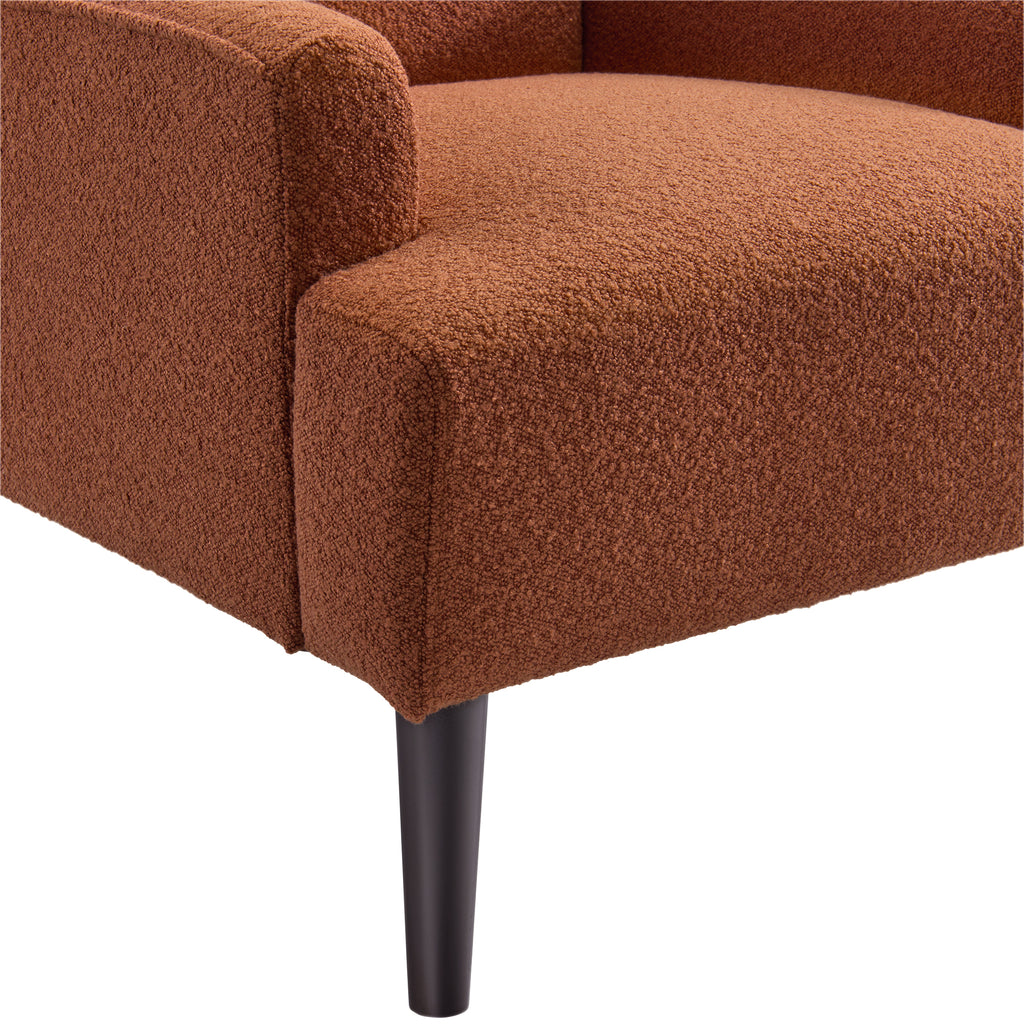 Kiwi Chair In 8077 Boucle Orange & Espresso