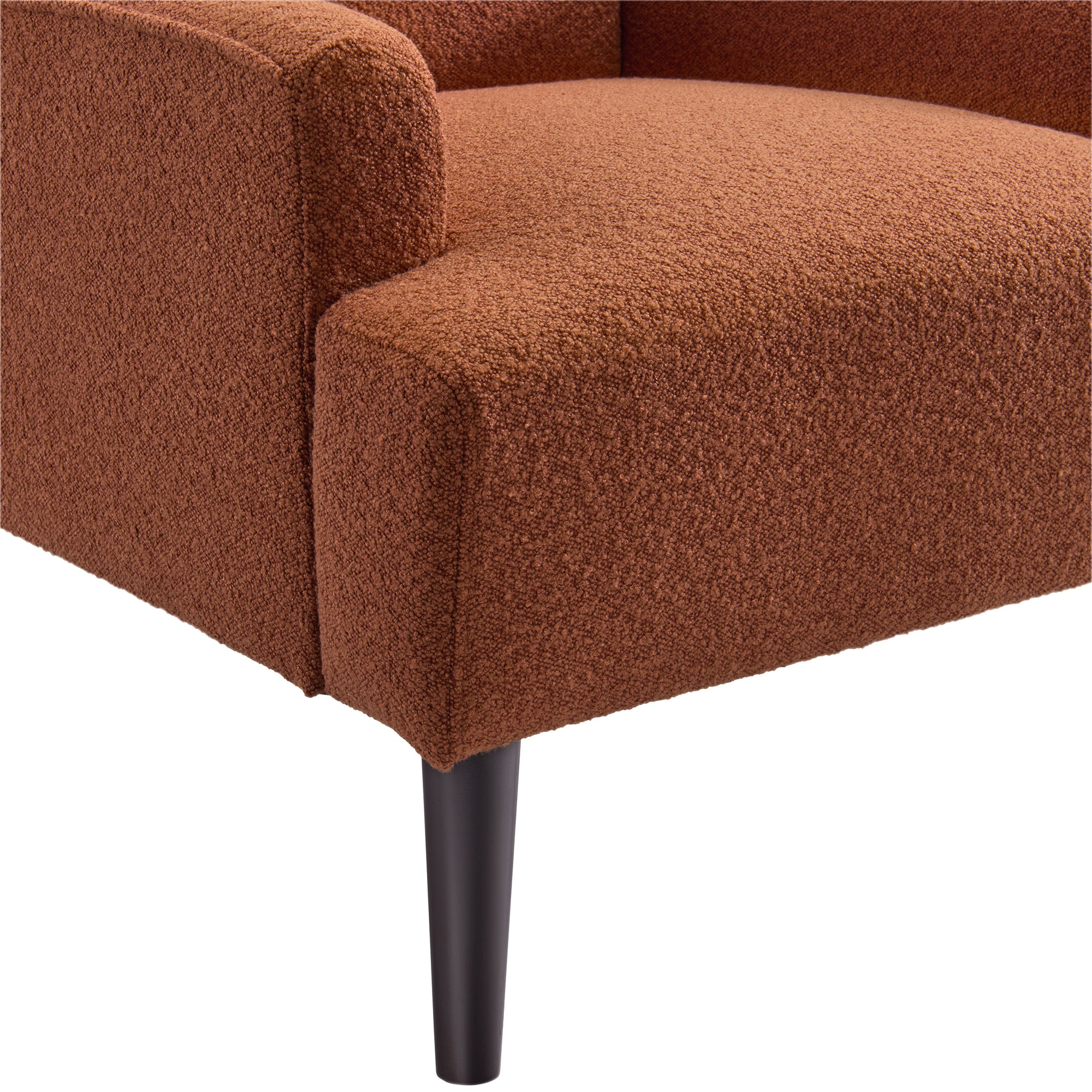 Kiwi Chair In 8077 Boucle Orange & Espresso