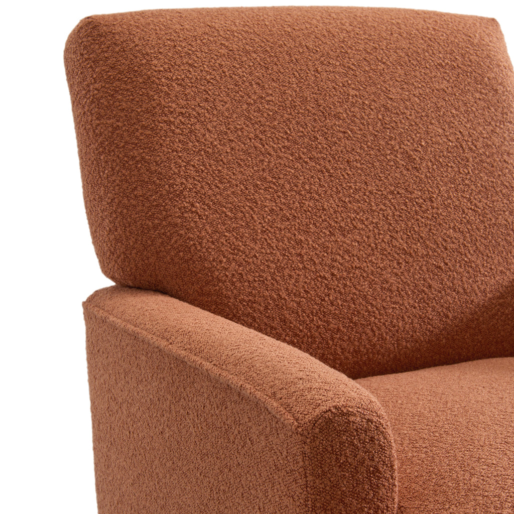 Kiwi Chair In 8077 Boucle Orange & Espresso