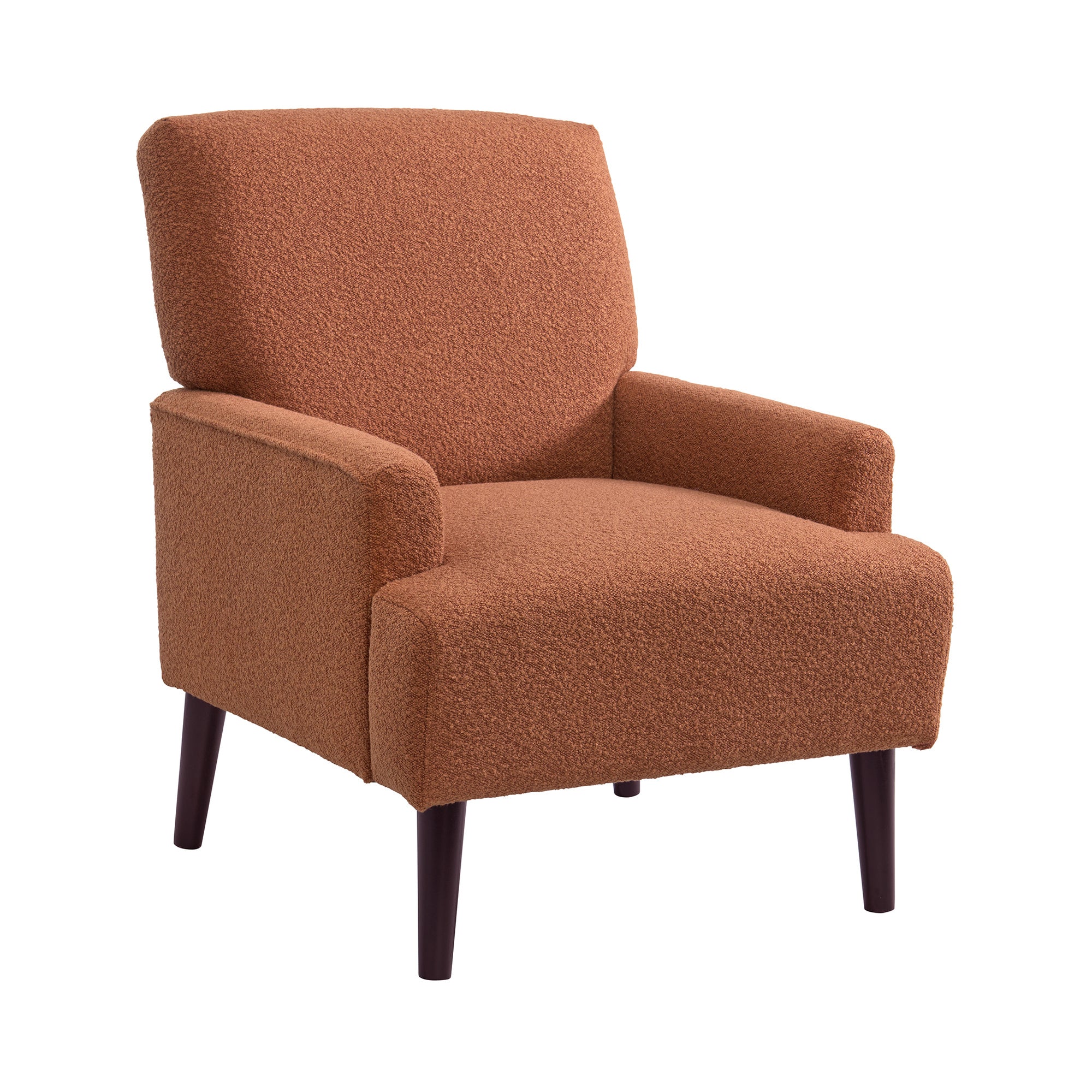 Kiwi Chair In 8077 Boucle Orange & Espresso