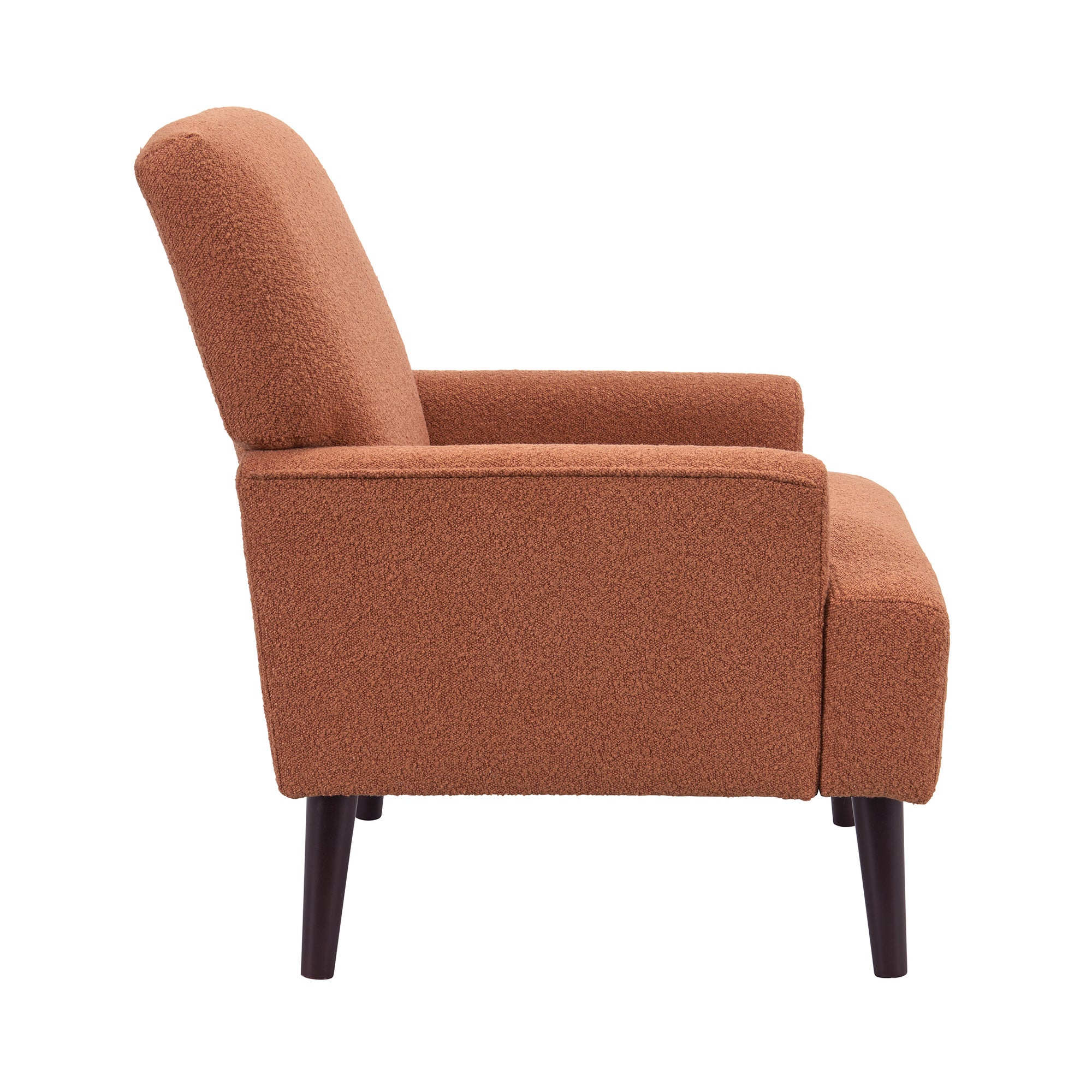 Kiwi Chair In 8077 Boucle Orange & Espresso