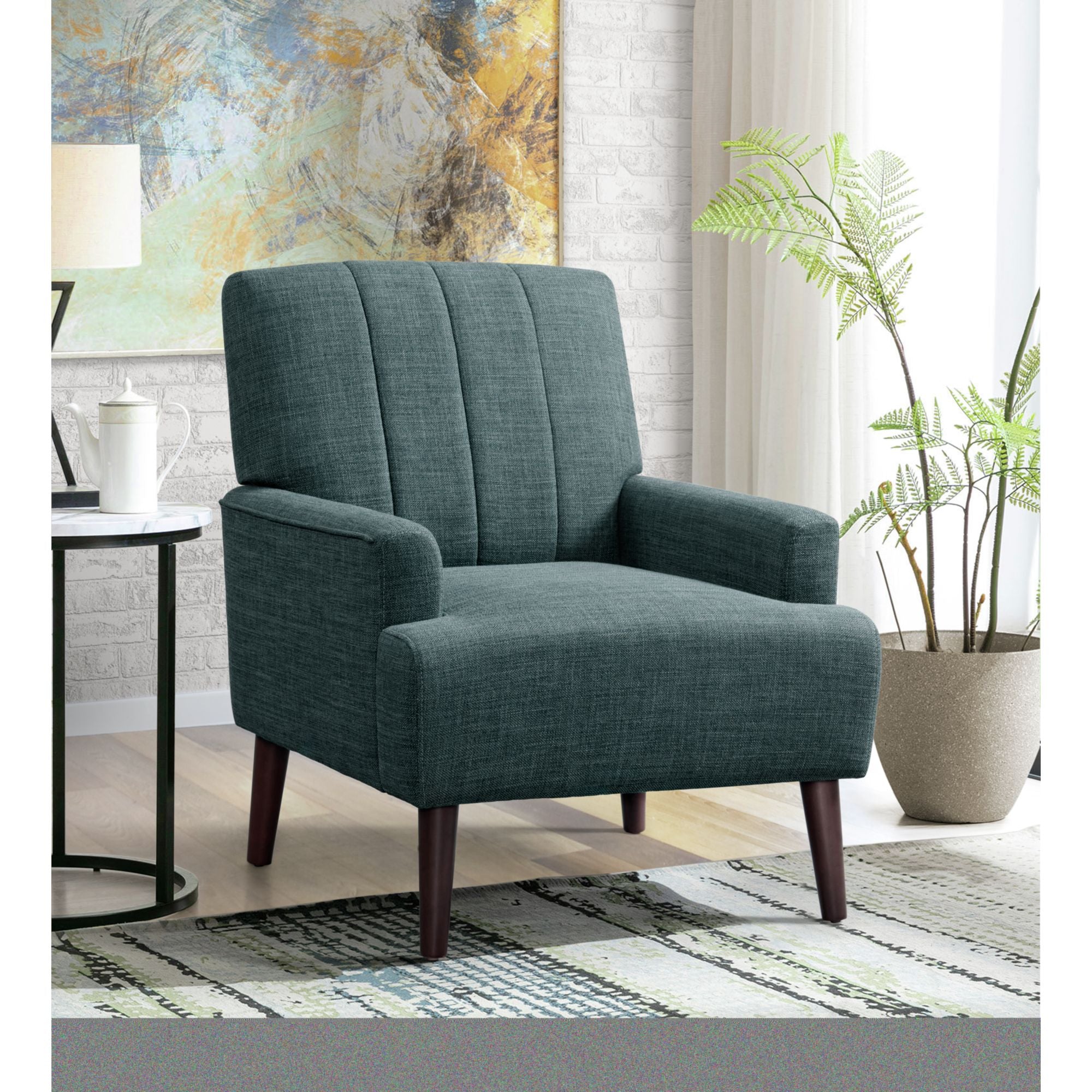 Kiwi Chair With Channel Back In Palmer Teal
