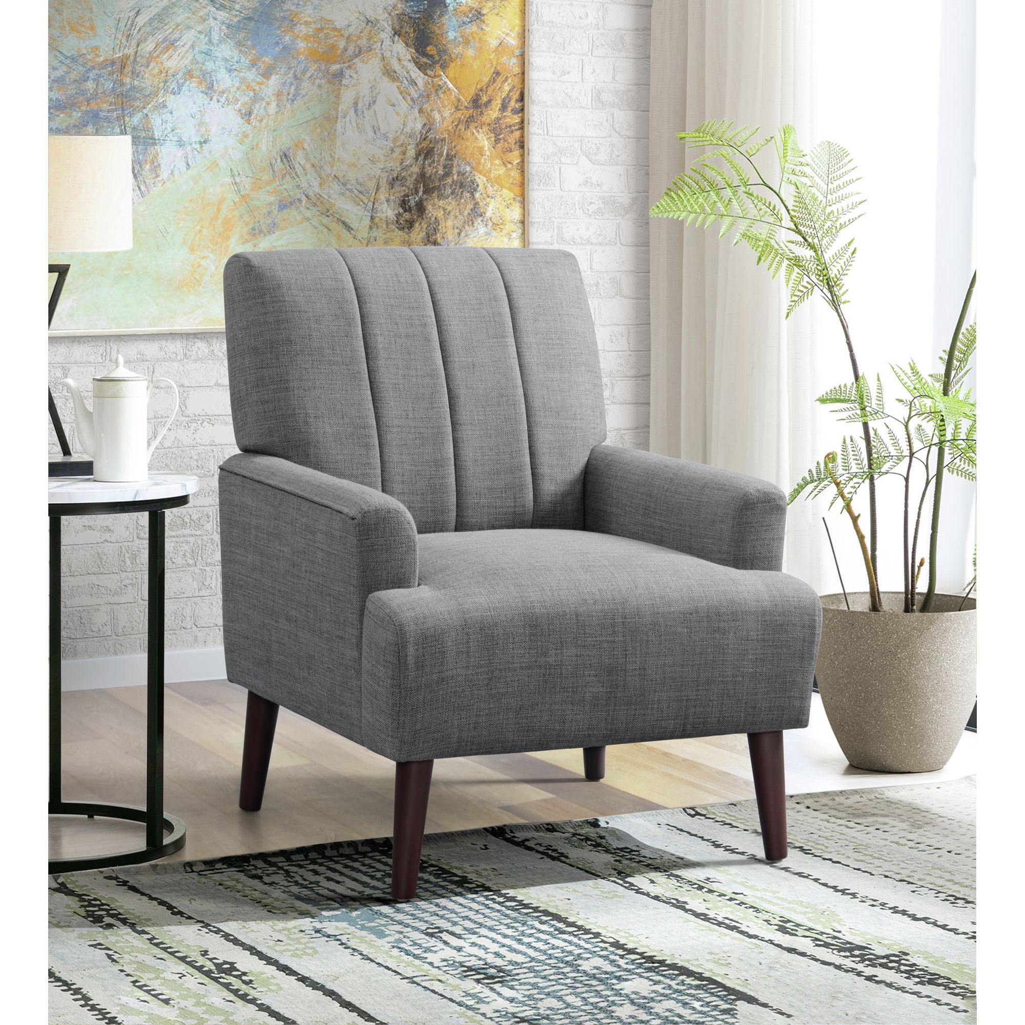 Kiwi Chair With Channel Back In Palmer Grey
