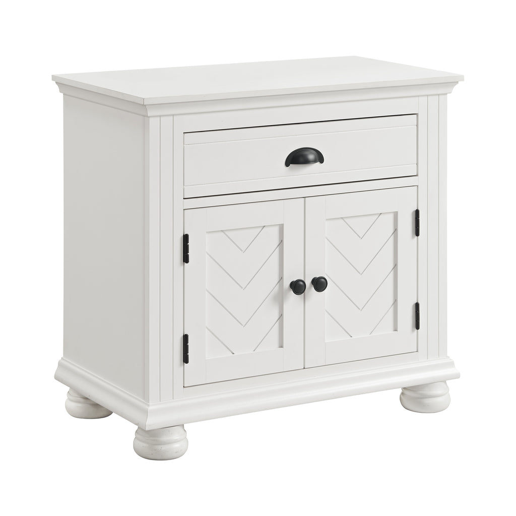 Kona 1-Drawer Nightstand In White