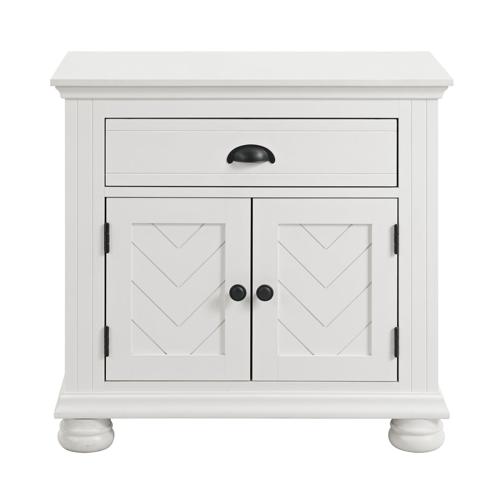 Kona 1-Drawer Nightstand In White
