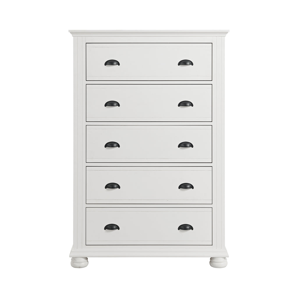 Kona 5-Drawer Chest In White