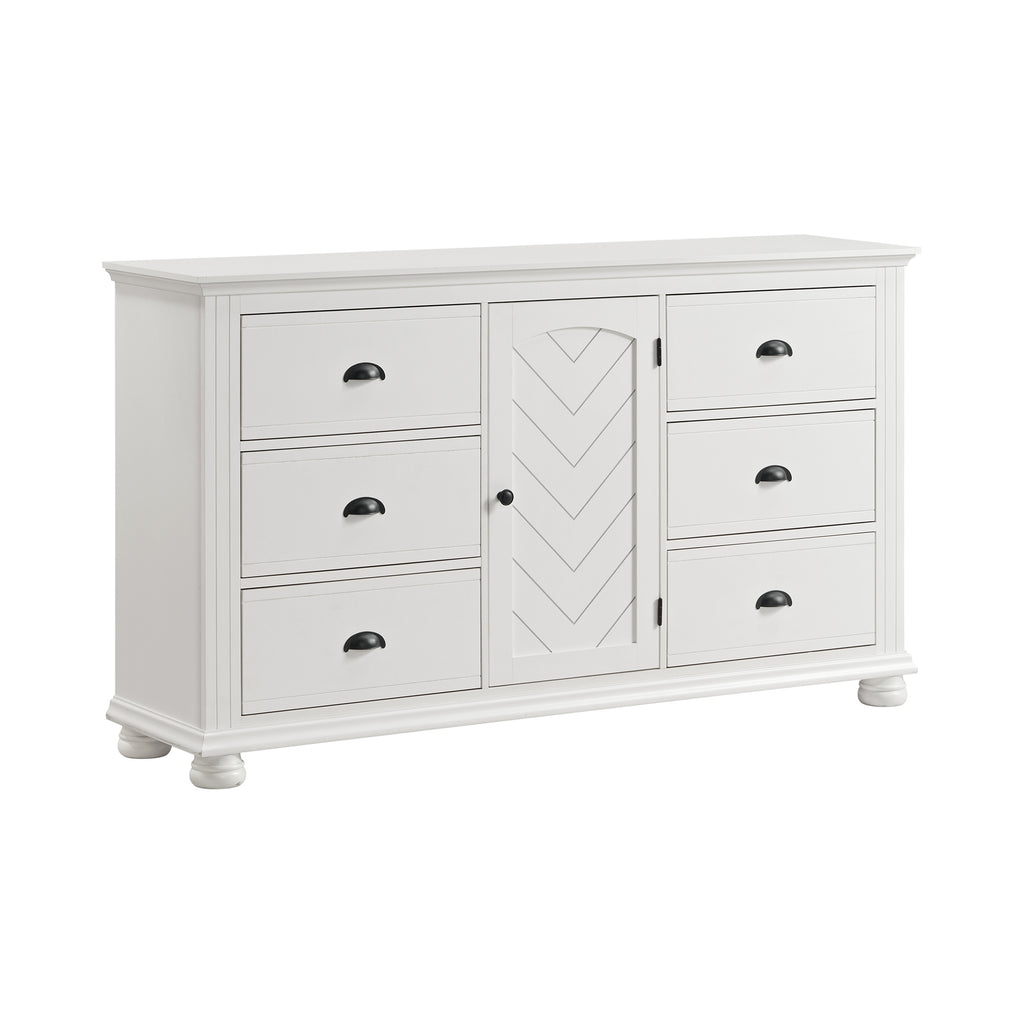 Kona 6-Drawer Dresser In White