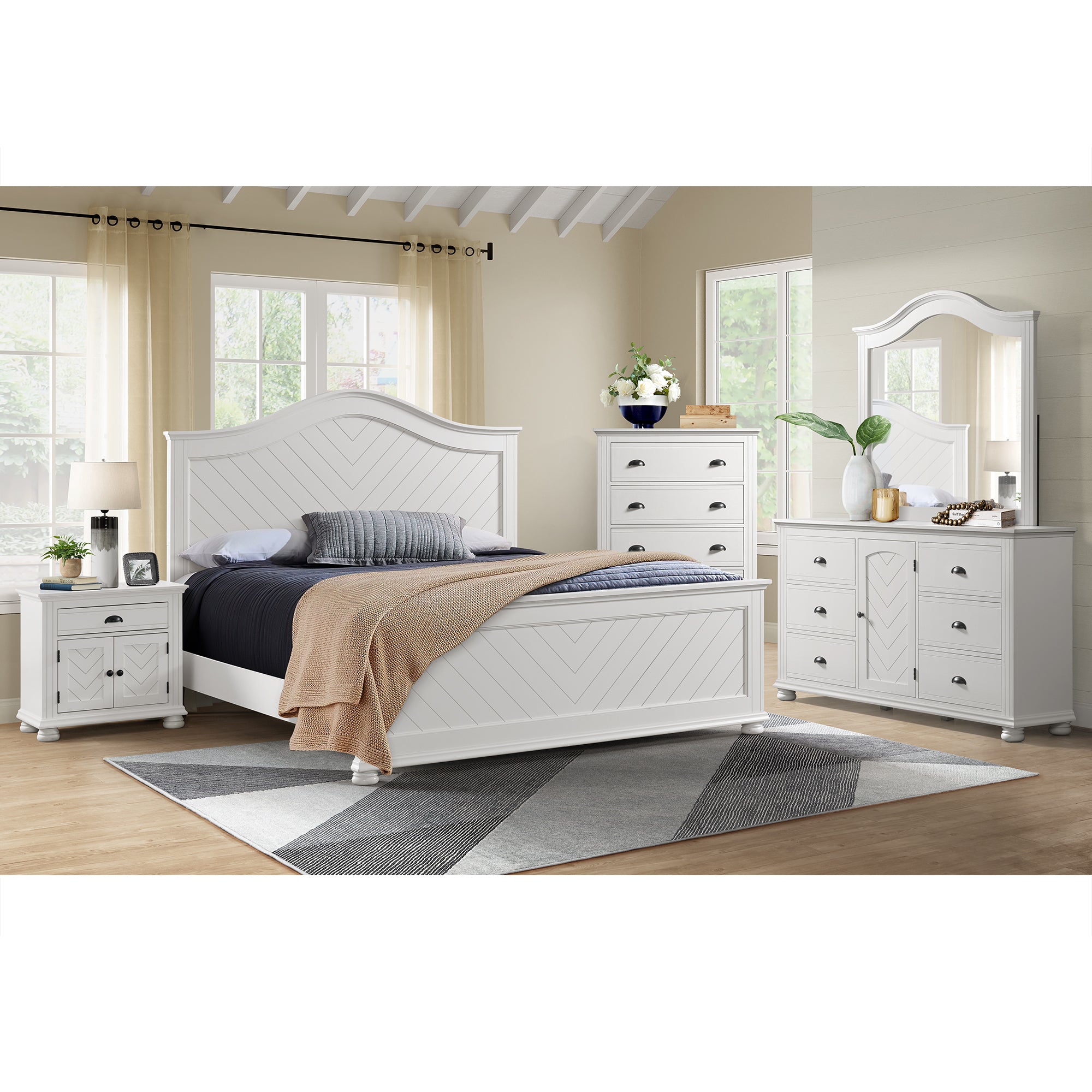 Kona 1-Drawer Nightstand In White