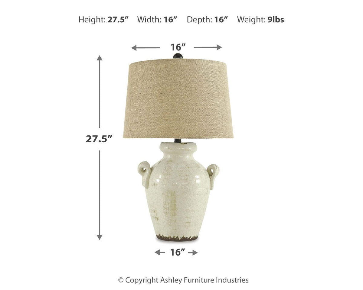 Emelda Table Lamp in Cream, alternate view 4