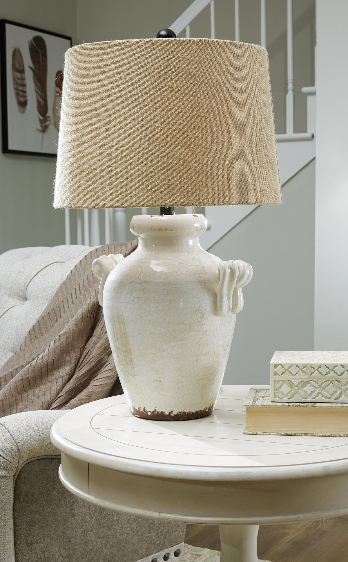 Emelda Table Lamp in Cream, alternate view 3