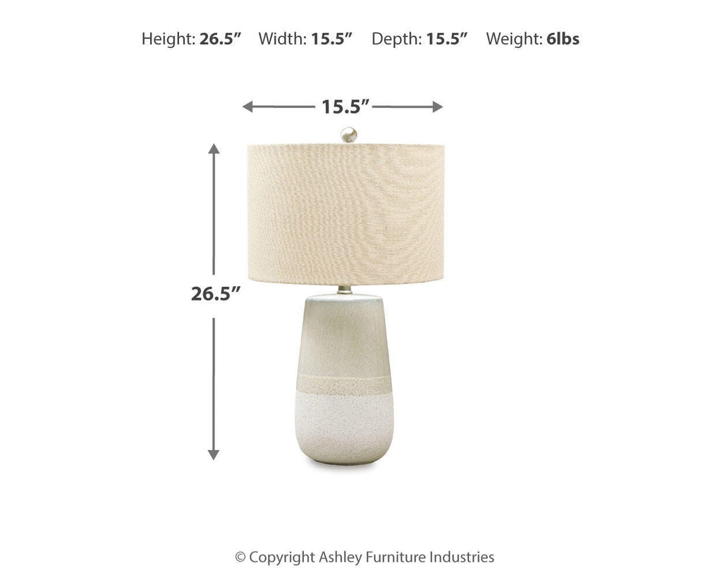Shavon Table Lamp in Beige/White, alternate view 4